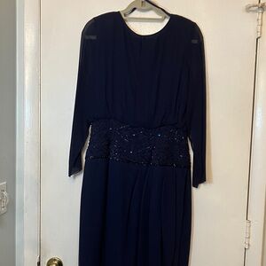 A.J. Barri Long Sleeve Navy Dress